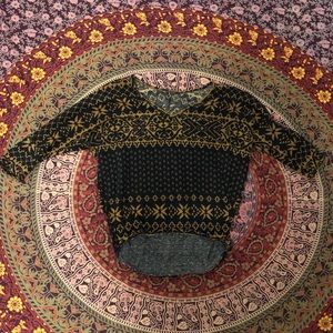 Blue and brown pattern shirt